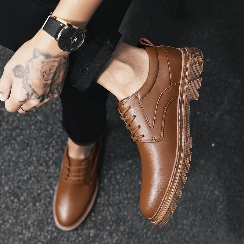 

Zapatillas Informales Hombre Casual Male Shoe Shoes Men Spring Leisure Fashion Black Leather Man Causal For Sapato Masculino