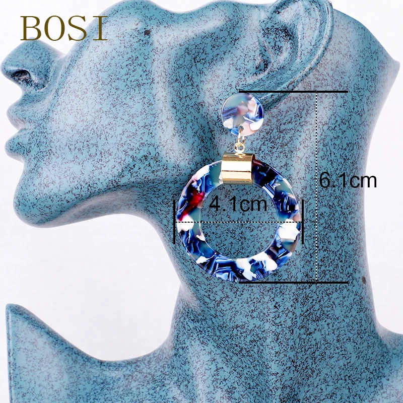 Серьги для женщин, акриловые, Boho, ацетат, висячие серьги, модные, большие, богемные, аксессуары, геометрические, Роскошные, трендовые, для лица