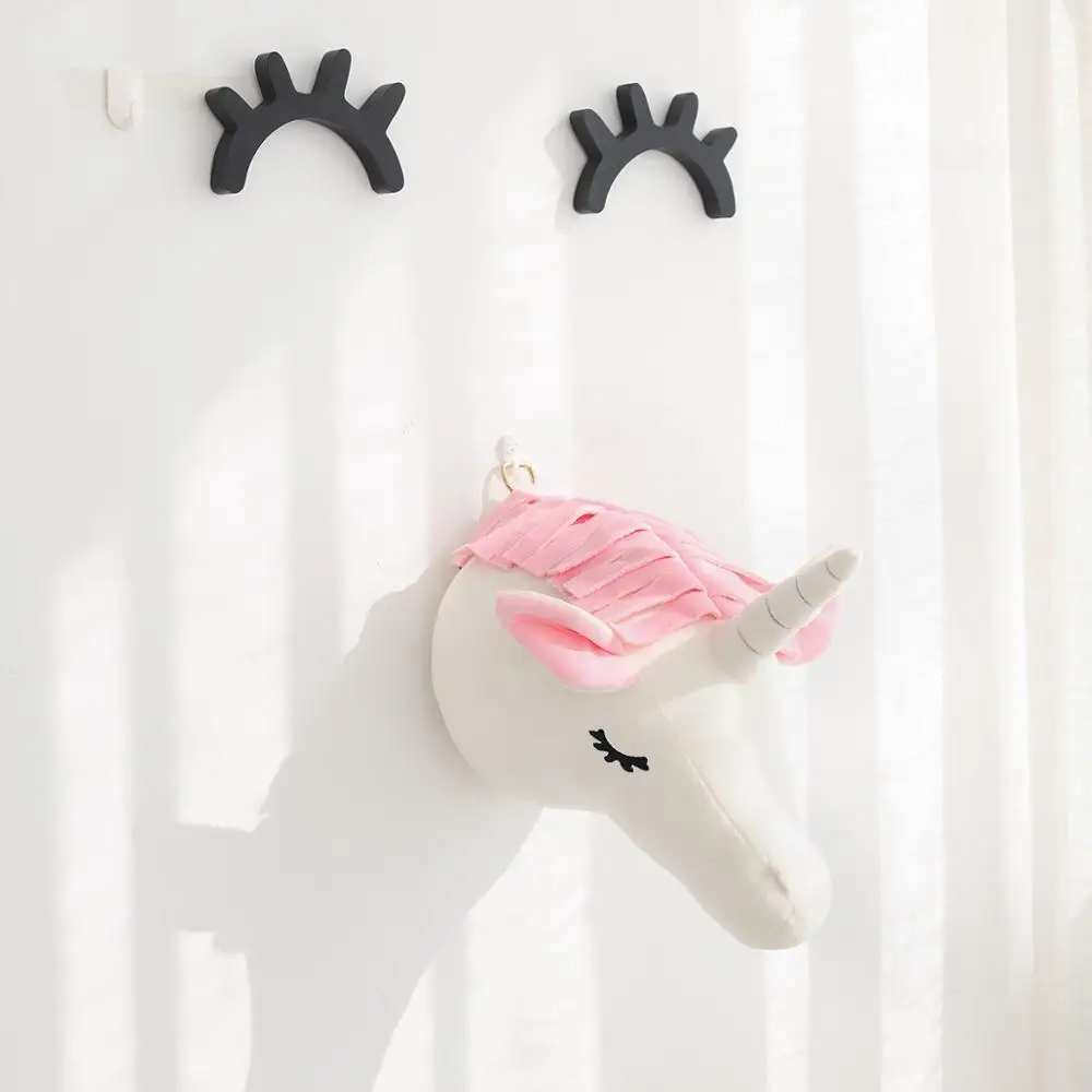 unicorn Голова Животного Лебедь Фламинго Настенный декор INS Единорог медведь подвесное крепление плюшевая игрушка принцесса кукла девочка ребенок подарок детская комната - Цвет: unicorn
