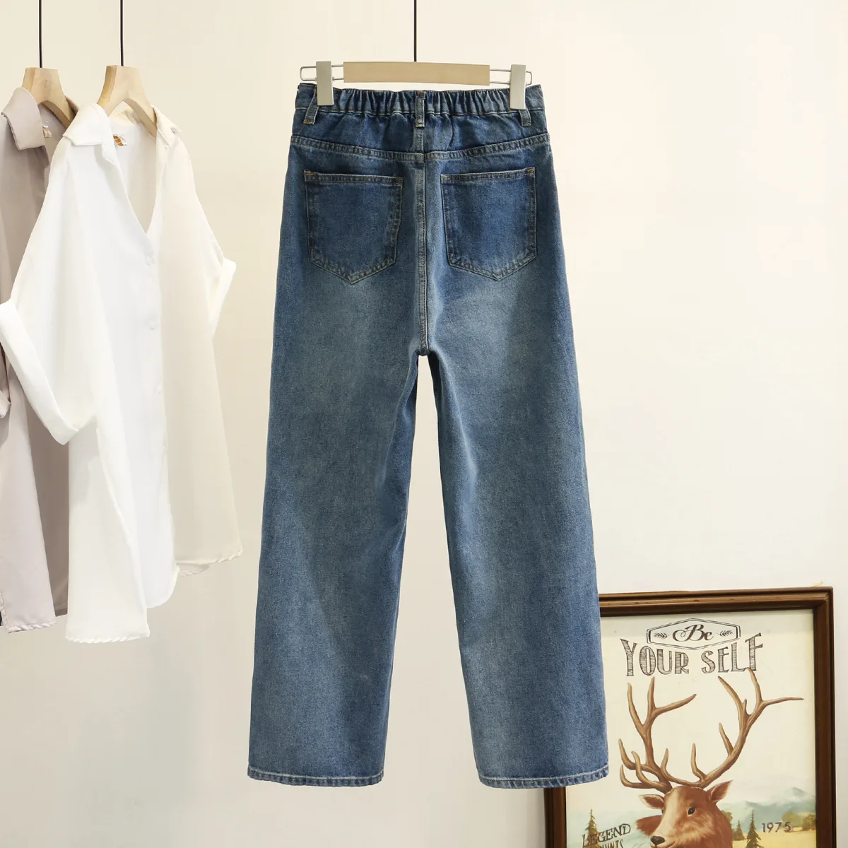 Women Spring Jeans Plus Size Wide leg Pants Woman Ankle Length Denim Vintage High Waist Vaqueros Mujer G6-93 | Женская одежда