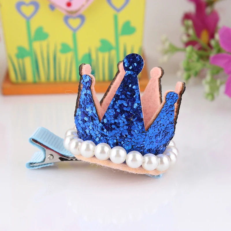 6 цветов милые заколки для собак ручной работы стерео корона с зажимом крокодил