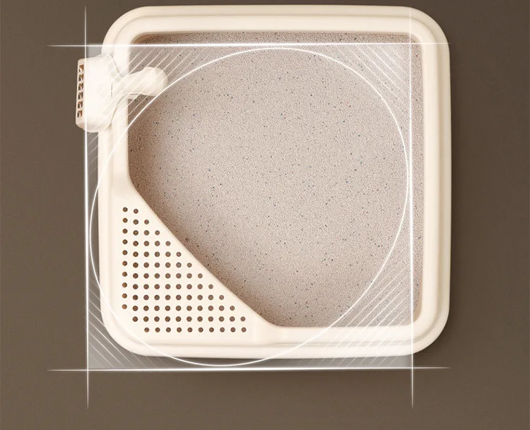 

White Semi-closed Training Cats Plastic Toilet Box Shorthair Cat Litter Shovel Lettiera Gatto Chiusa Pet Accessories MM60MSP