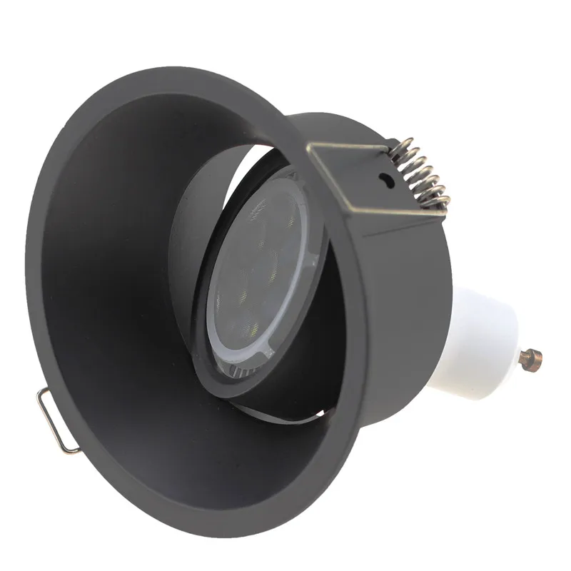 Горячая Распродажа заводской круглый встраиваемый MR16 GU10 светильник белый/черный