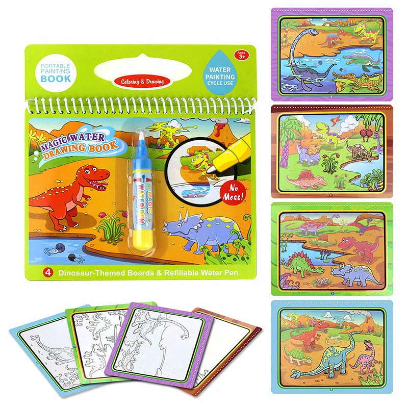 Волшебная водная книга для рисования, раскраска, каракули и волшебная ручка, рисование, доска для рисования для детей, игрушки, водная книга для рисования