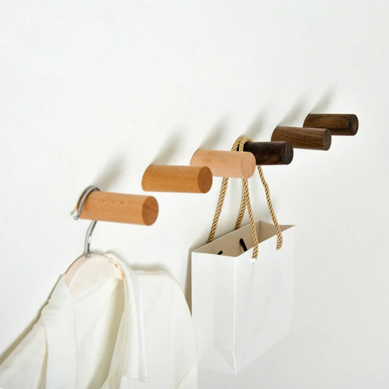 Круглые деревянные крючки в скандинавском стиле вешалки для одежды пальто