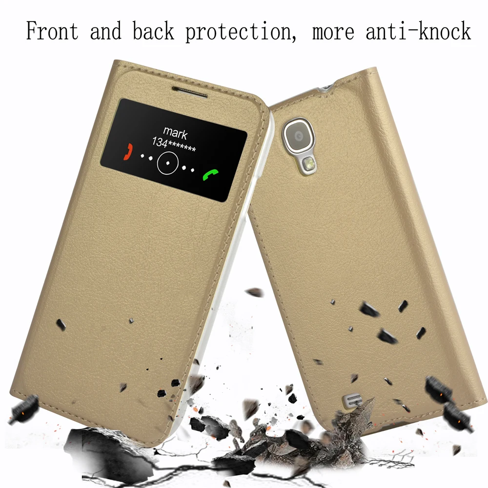 Кожаный чехол-книжка Smart View для Samsung Galaxy S4 S 4 Mini S4mini SamsungS4case GT I9190 I9192 I9195 I9500 - купить