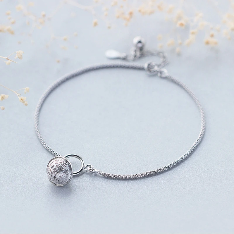 Modian Fashion Cute Bell Ankle For Women Real Solid 925 Sterling Silver Simple Link Chain Ethnic Style Fine Jewelry Bijoux |