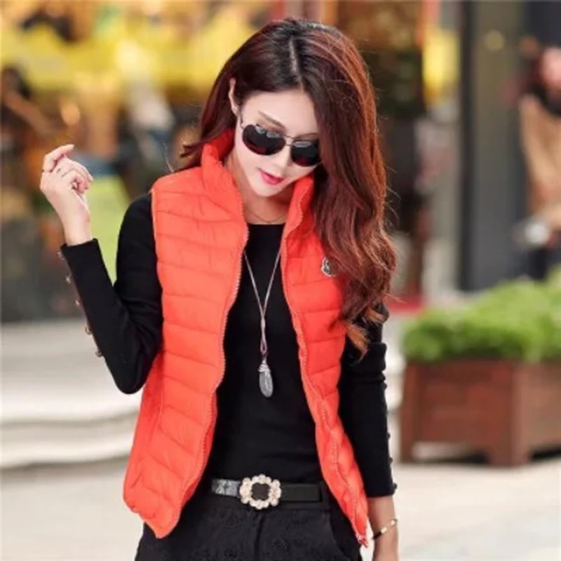

PNEIME New Couple Slim Short Waistcoat Thin and Large Size Down Cotton Man Women Vest Comfortable Simple Top Sleeveless Jacket