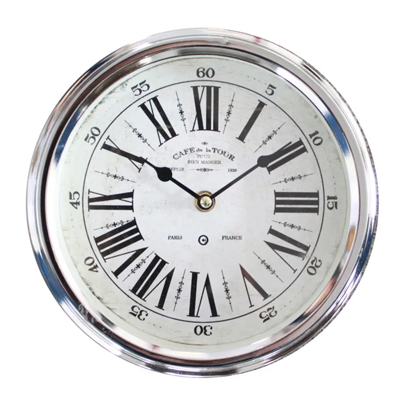 Скандинавские металлические винтажные настенные часы бесшумные большие