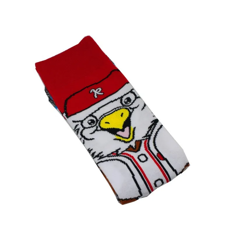 Cartoon pattern print socks cute fun men cotton lovers sock soft comfort breathable autumn winter sporting casual anime harajuku