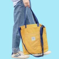 ins korean version of casual simple canvas bag womens single shoulder bag sloping bag hit color student cloth bag