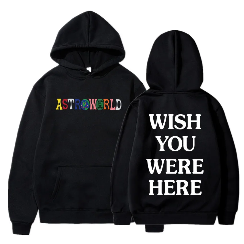 

TRAVIS SCOTT ASTROWORLD WISH YOU WERE HERE HOODIES fashion letter ASTROWORLD HOODIE streetwear Man woman Pullover Sweatshirt
