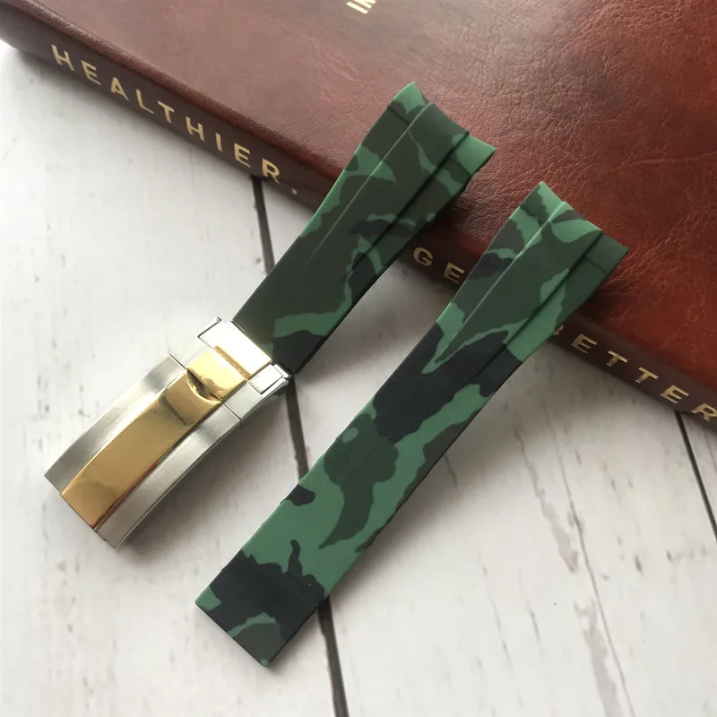 Аксессуары для часов камуфляжный ремешок из силиконовой резины ролевых браслет