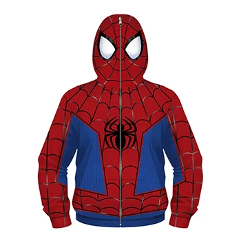 as the picture The Avengers Kids Jacket Cosplay Captain America Boys jacket Spiderman Hooded Zipper Sweater Iron Man Boys Coat Kid Clothes - Цвет: as the picture