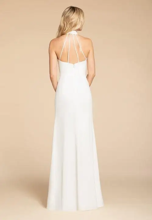 vivian's bridal simple high neck satin chiffon evening dress sexy Spaghetti Strap backless custom color formal party | Свадьбы и
