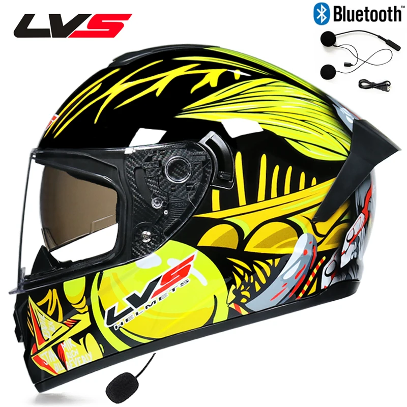 Bluetooth мотоциклетный шлем Полный мотоциклетный шлем с двойными линзами DOT Capacete da motocicleta - Цвет: 2