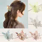 Женская заколка-краб для волос, винтажная пластиковая Заколка-краб для волос из ацетата в форме бабочки, аксессуары для волос в Корейском стиле