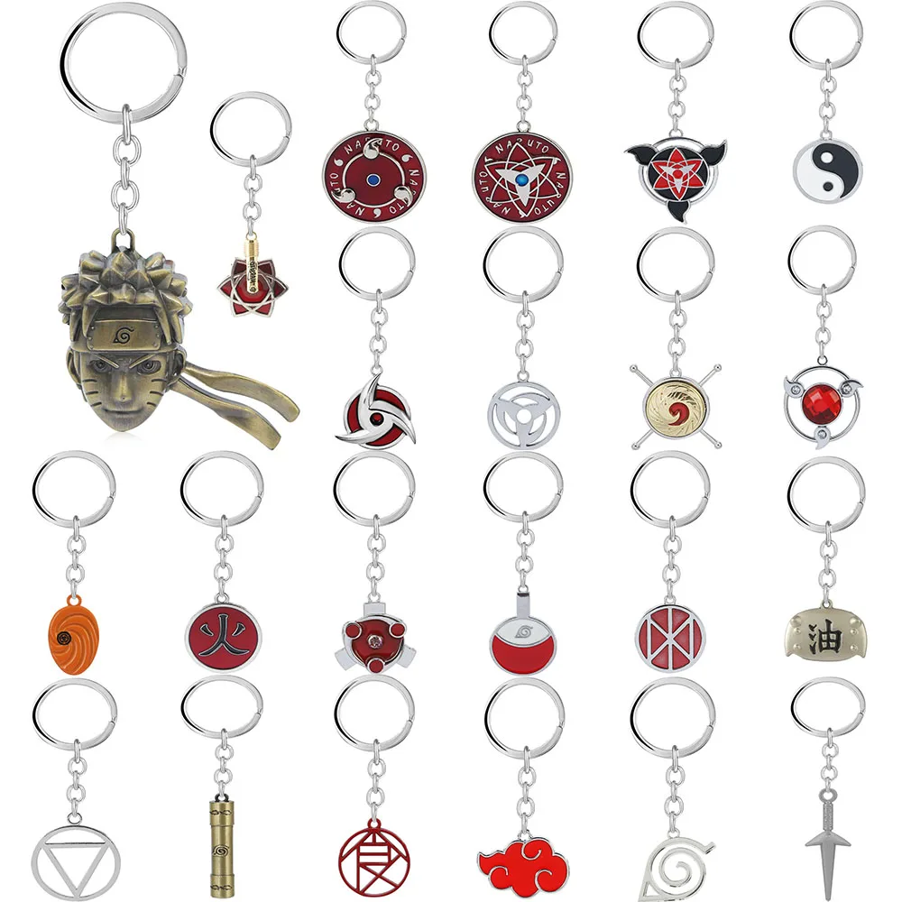 

Anime Ninja Keychains Sasuke Key Ring Metal Pendants Akatsuki Hat Keychain Bag Key Holder Chaveiro Charm Jewelry Gift Souvenir