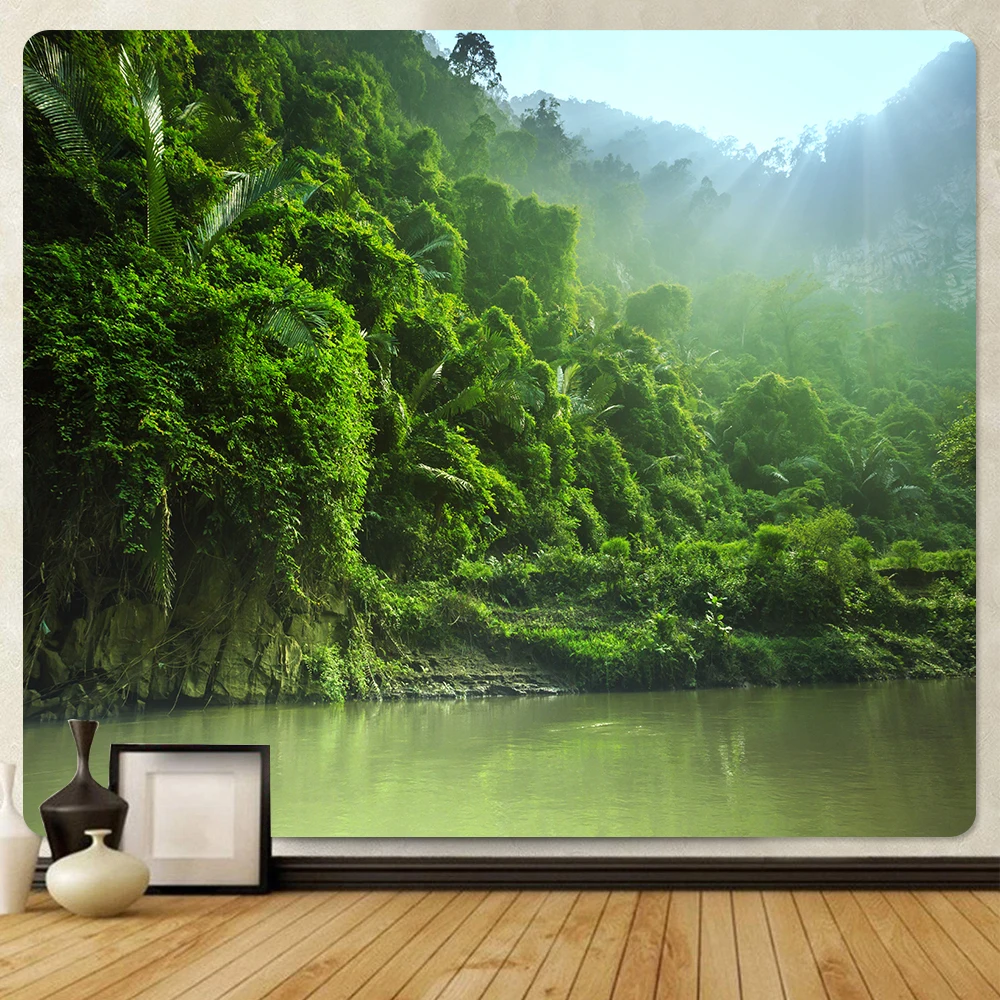 Тихий лес гобелен для домашнего декора Мандала в стиле бохо декоративный