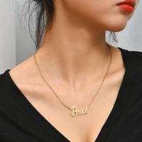 women necklace earrings jewelry set gold color p shaped stainless steel material jewelry set surprise birthday gift for friend