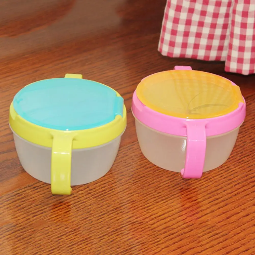 

New Baby Kids Plastic Snack Catcher Double Handle Snack Cup Jar Bowl Spill-Proof Biscuits Container Box Snacks Storage Box