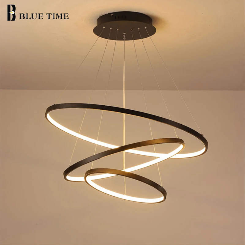 Современная светодиодная подвесная люстра Ring Circle светильник для гостиной