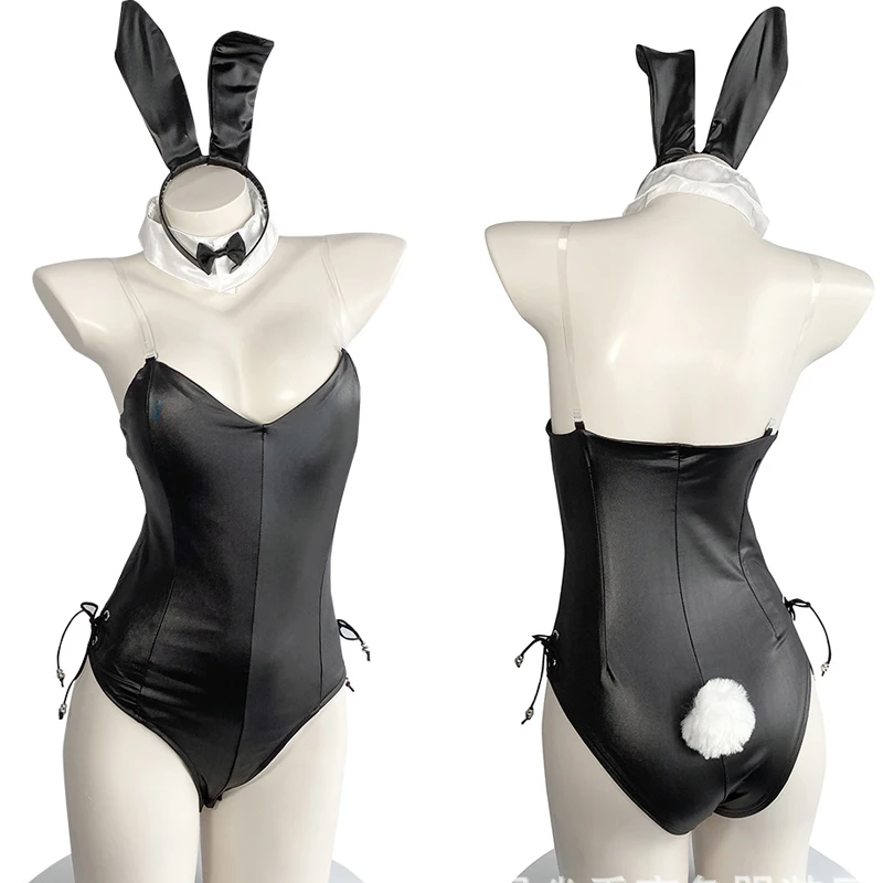 

Sexy Bunny Girl Bodysuit Set Faux Leather Rabbit Woman Temptation Uniform Comic Show Kawaii Cosplay Bunny Costume