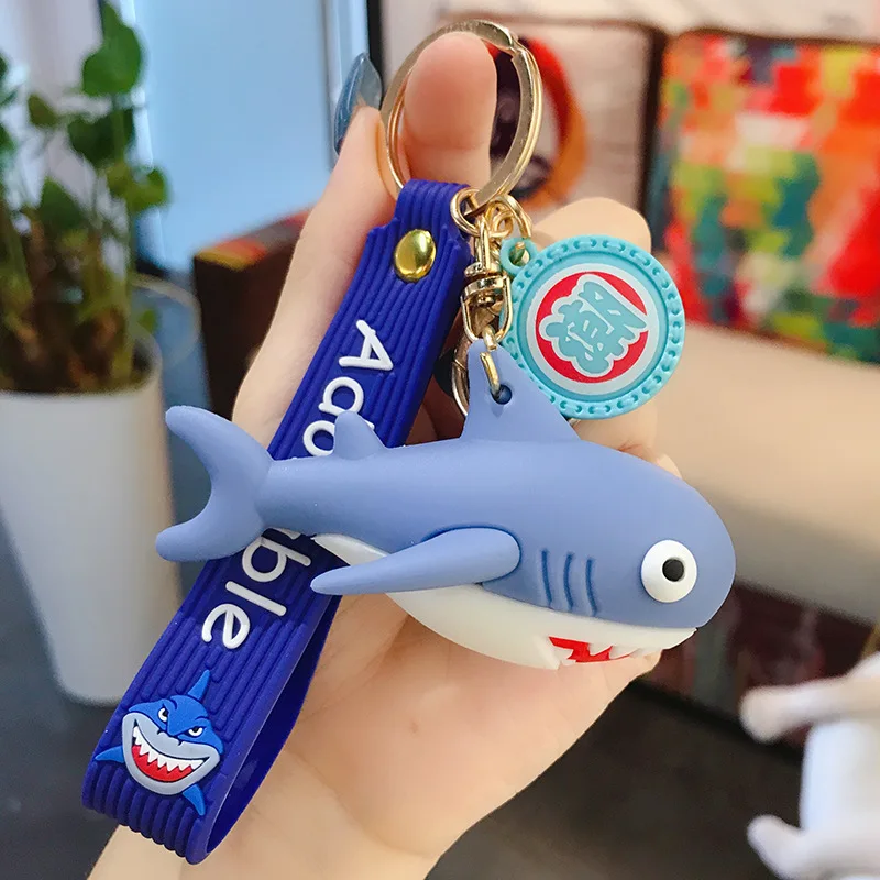 

PVC Toy Cute Shark Plush Keychain Women's Car Keyring Key Chains Women Handbag Key Pendant Wedding Party Gift Toys Wholesale