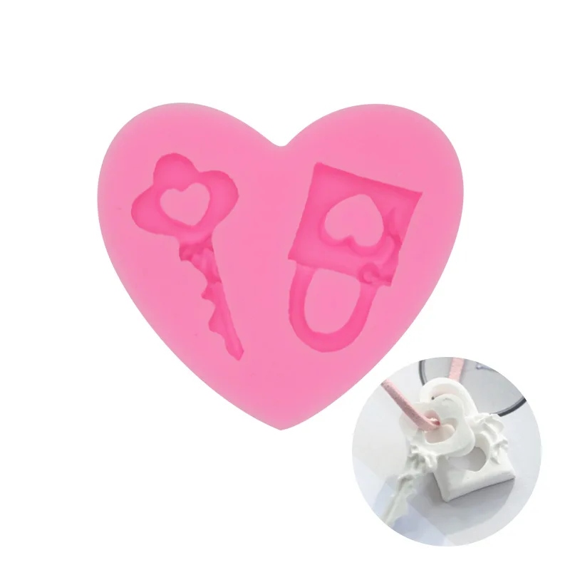 

Keys Cake Fondant Molds Chocolate Silicon Mold Fondant Cake Decoration Tools Cake Tools Cake Love Lock 222