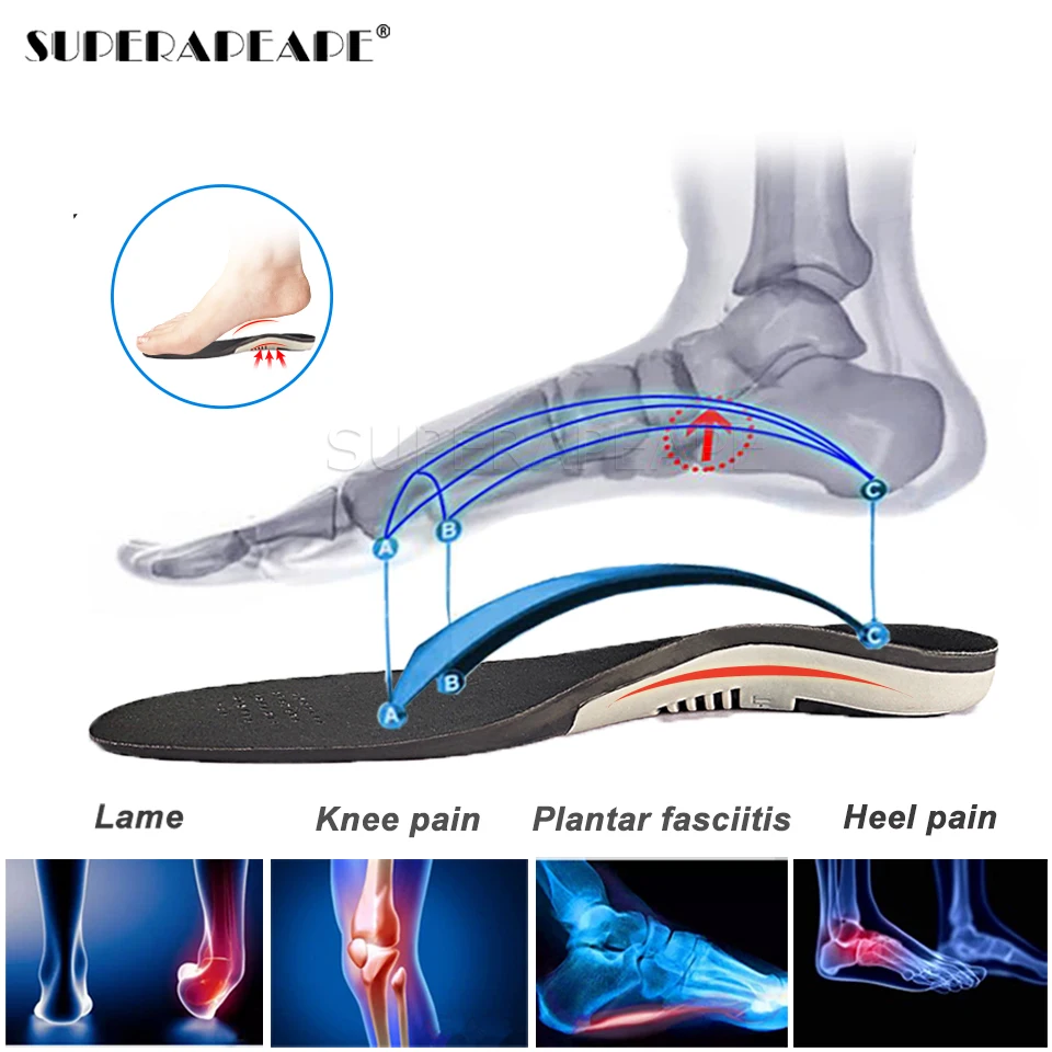 Orthopedic insoles flat foot orthopedic Sport Insole arch support man women Sole Pad for Shoes insert shock absorption insoles