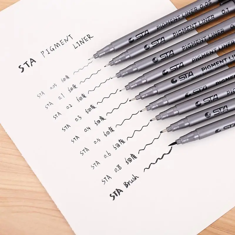 STA pen Кисть для рисования волоконная игла тонкий лайнер ручка эскиз знак
