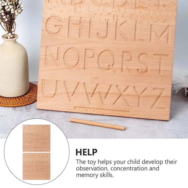 

1 Set of Number Tracing Wooden Board Kids Number Recognition Toy (Wood Color)