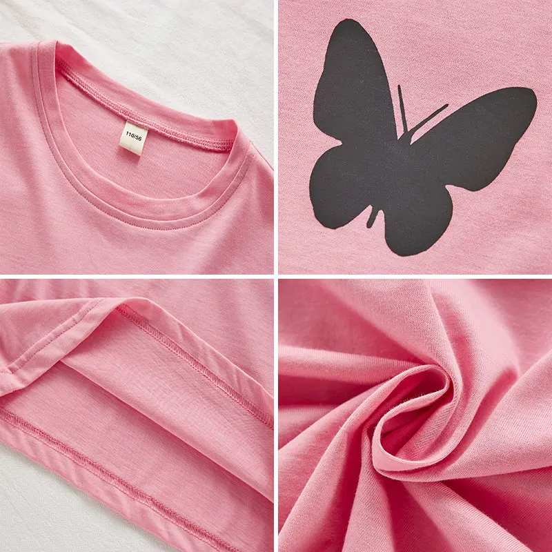 

Girls Long Sleeve T Shirt Reflect Light Butterfly Pattern Kids Autumn Spring Cotton Sweatershirt for Children Baby Kids Clothing