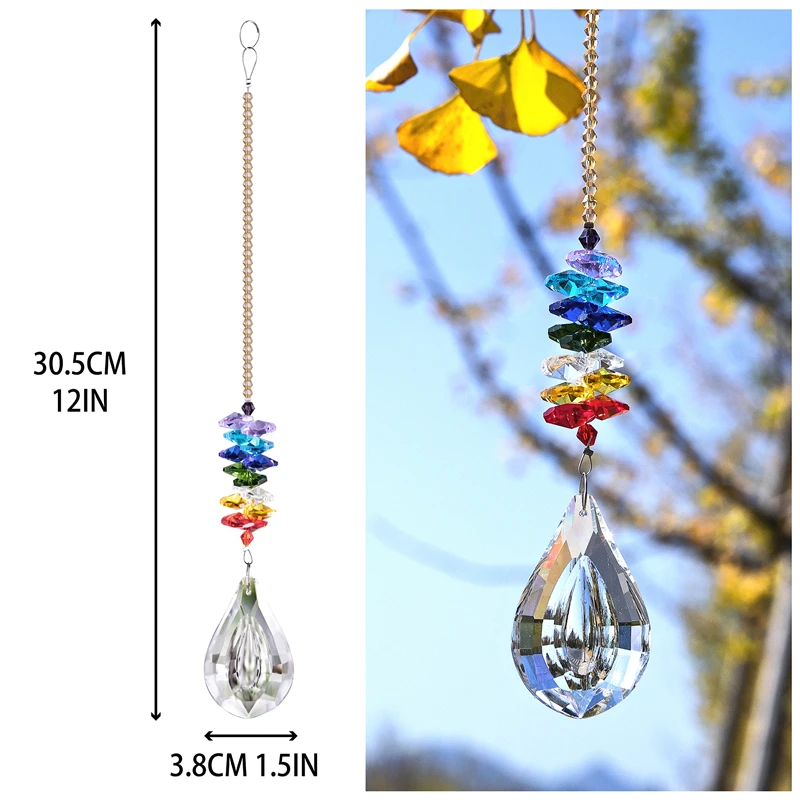 H&ampD Chakra Crystal Prims Drops Suncatcher Rainbow Makers Window Hanging Ornament XMAS Home Wedding Decoration Collectible Gift | Дом и сад