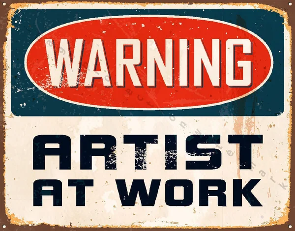 

Warning Artist at Work Metal Tin Sign Poster Wall Plaque