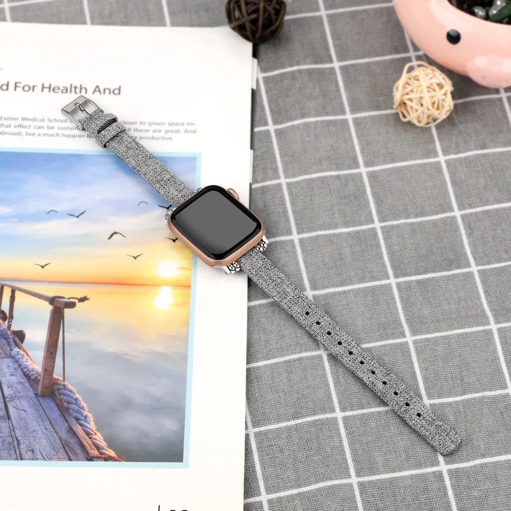 Модный браслет для Apple Watch женский ремешок 38 мм 40 мм 42 мм 44 мм тонкий ремешок для Apple iWatch тканевый ремешок серии 2 3 4 ремешок