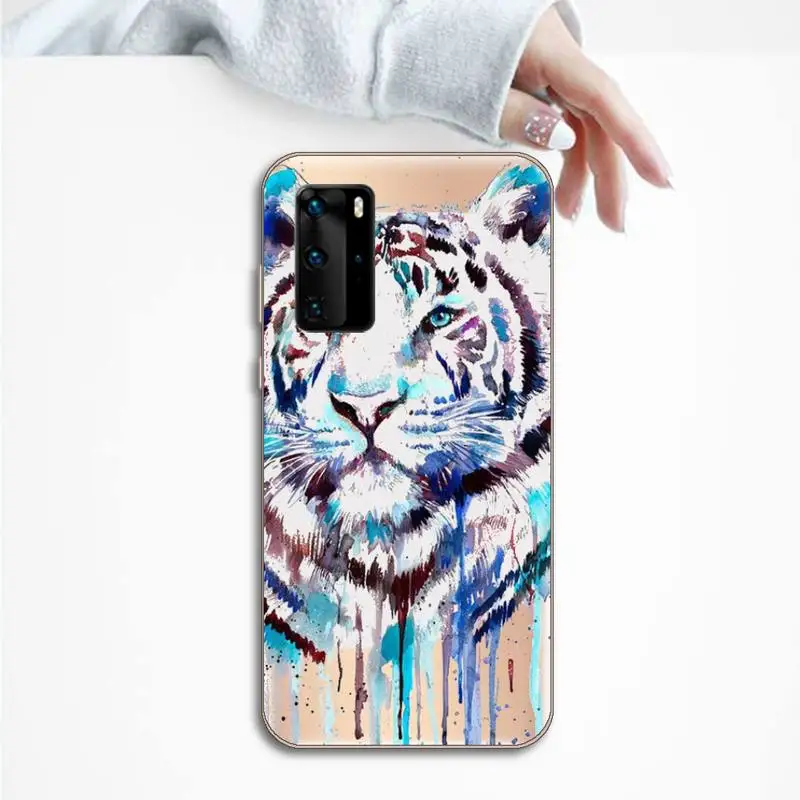 

Design gradient color animals Phone Case Transparent for huawei honor P 40 30 20 lite Pro 10 i 8 9 x p smart 2019