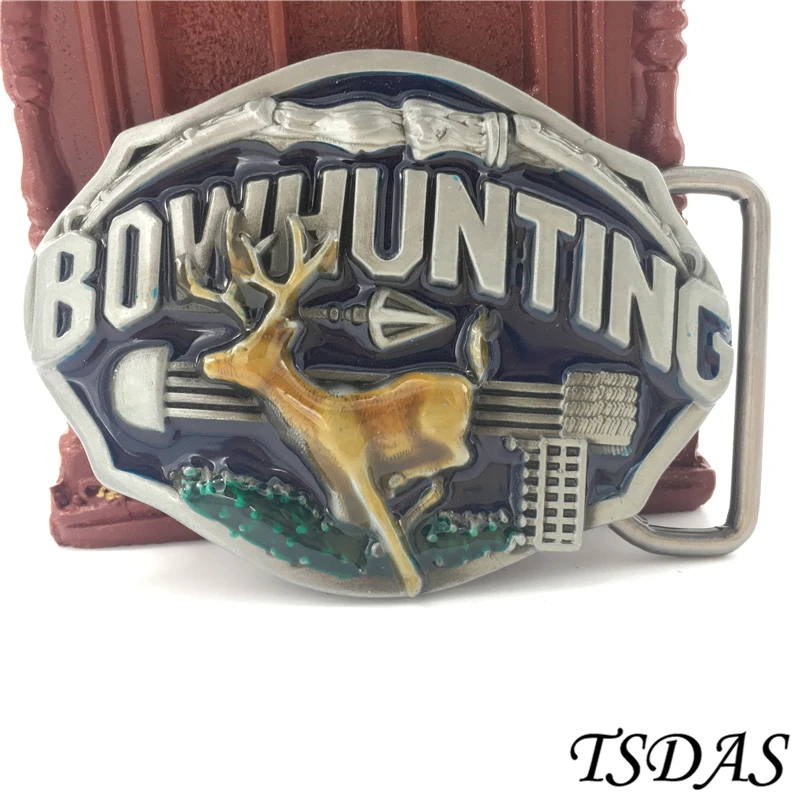 Hunting Belt Buckles With Pewter Finish Suitable For 4cm Width Colored Deer Buckle Free Shipping 1pc | Дом и сад