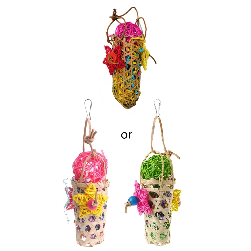 

Игрушки для птиц, попугаев, деревянный вязаный ротанговый шар, качели, Жевательная веревка, клетка