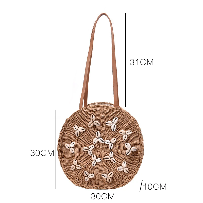 Youda плетеная солома круглая Пляжная сумка Повседневная простая стильная