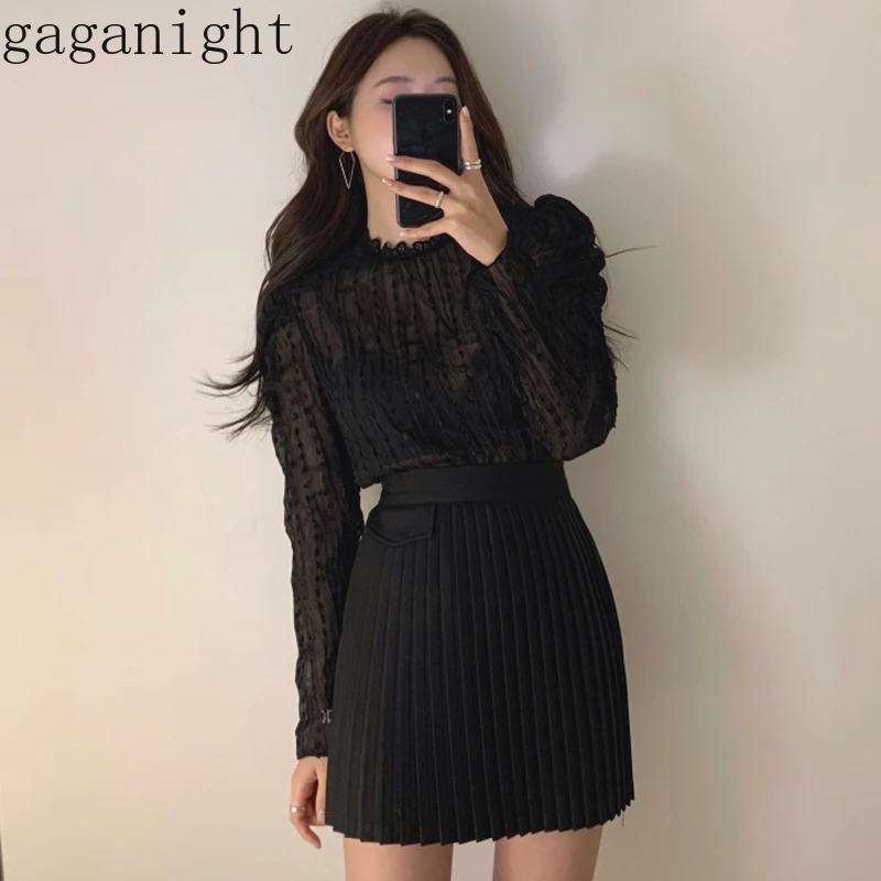 Gaganight Элегантный женский комплект из двух предметов кружевная прозрачная