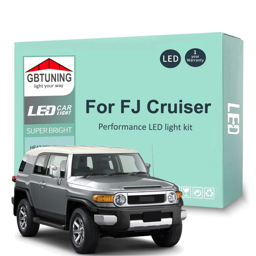 9Pcs LED Interior Light Bulb Kit For Toyota FJ Crusier 2007-2019 Car Reading Dome Trunk Vehicle Lamp Canbus Error Free 100%