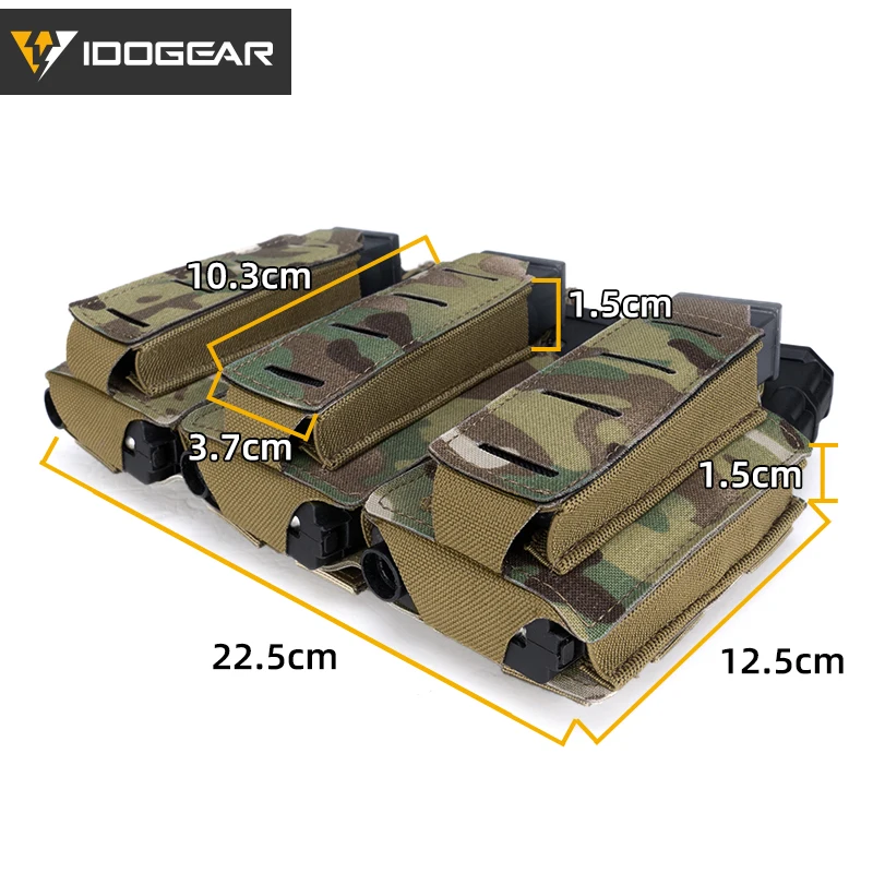 IDOGEAR Тактический LSR 9 мм 556 Магнитный чехол тройной переносчик MOLLE Чехол лазерная