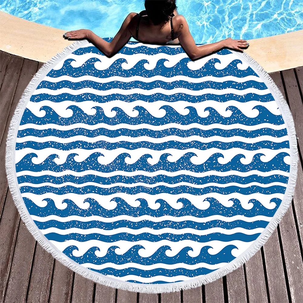 Круглое пляжное банное полотенце из микрофибры 150 см| |