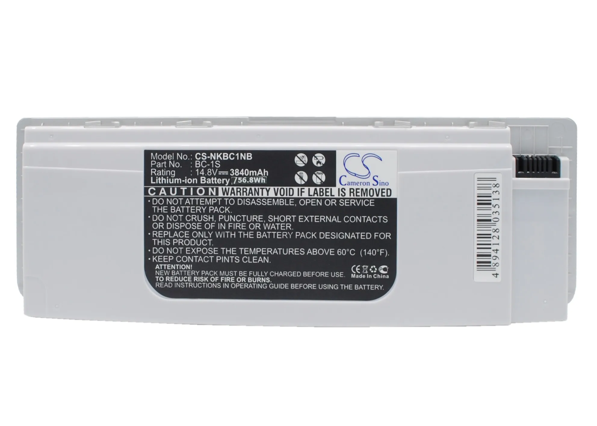 

Аккумулятор CS 3840 мА · ч для Nokia буклет 3G, буклет 3G черный, буклет 3G синий, буклет 3G белый BC-1S