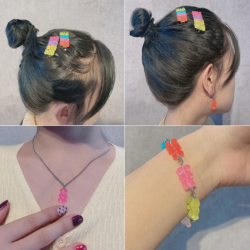 DIY комплект серег медведь прелести ожерелье кулон с застёжкой &quotЛобстер&quot