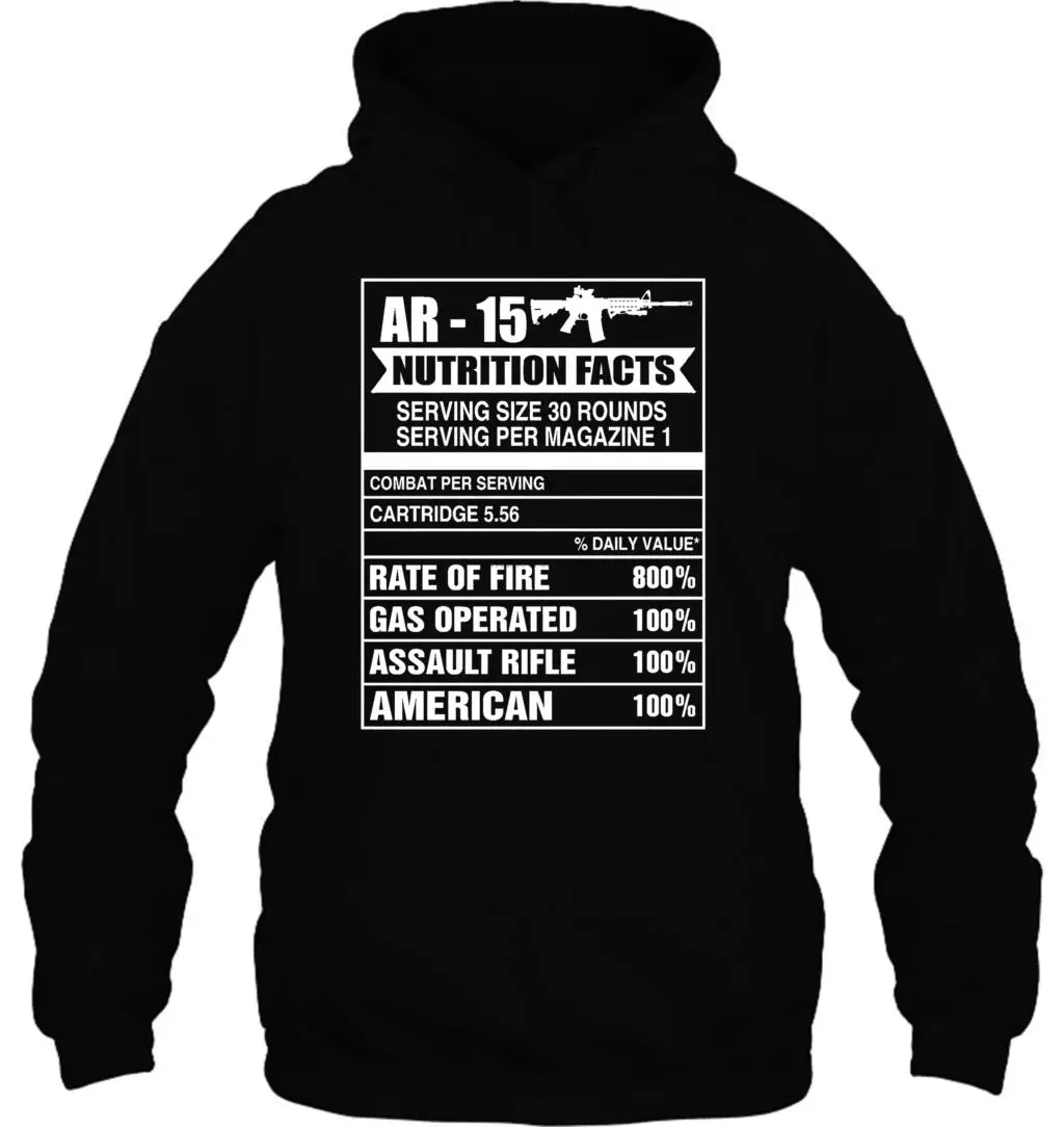 AR 15 Nutrition Facts сервировка Размер 30 боевой Графический тренажерный зал Футболка для