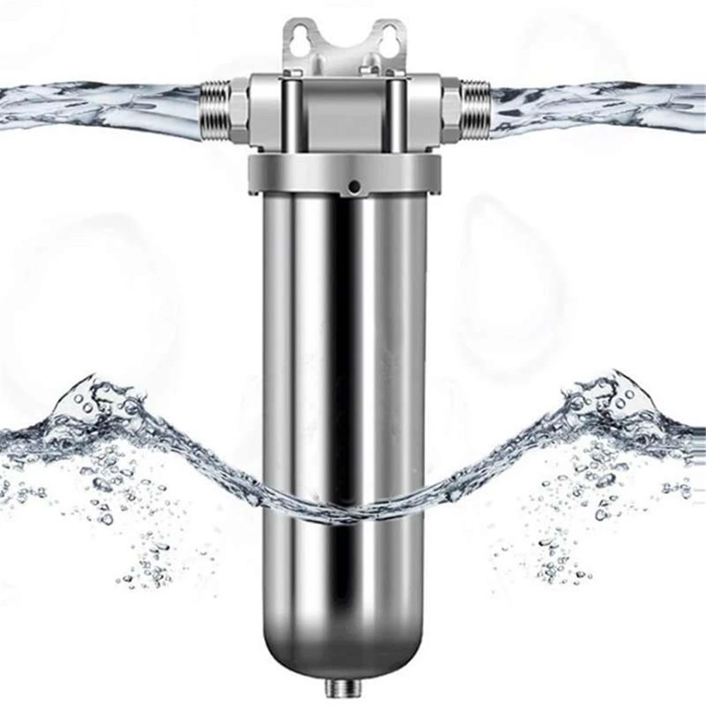 Front Filter SS304 Stainless Steel Well Water Tap Pipe Central Purifier Pre-filter 10" DN10/DN15/DN20 with Drain Outlet |