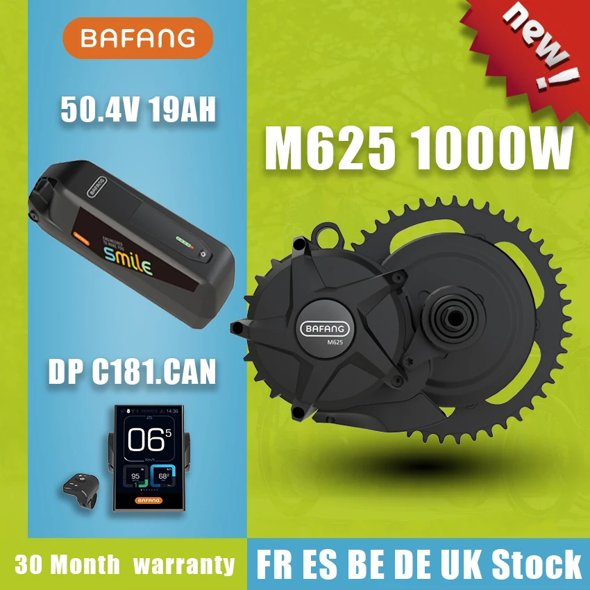 

BAFANG Motor M625 50.4V 1000W Mid Drive Motor Electric Bike Ebike Conversion Kit With 19AH Lithium Battery 21700 SUMSUNG Cells
