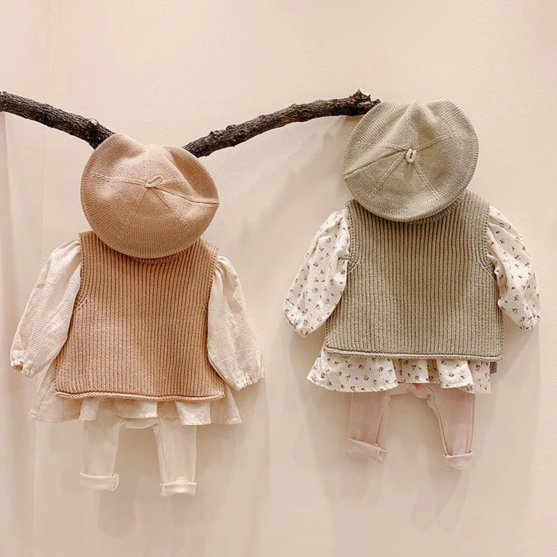 Baby Girls Sweaters Girl Solid Sleeveless Pullover Vest Boys Knit Kids Toddler Autumn Outerwear | Детская одежда и обувь